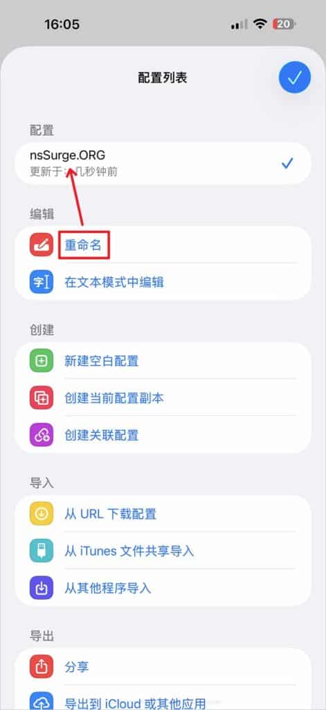 Surge 重命名配置文件