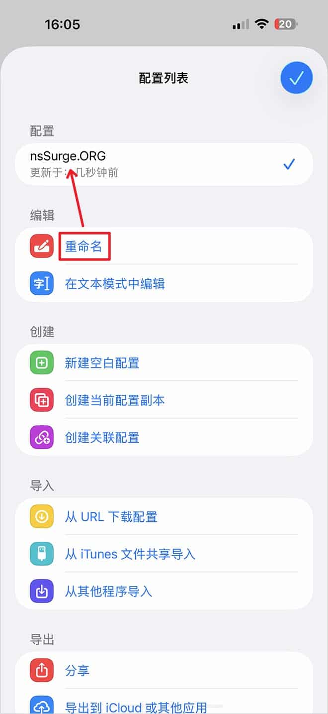 Surge 重命名配置文件